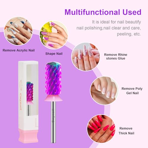 3/32" Large Smooth Barrel Safety Nail Drill Bit for Gel & Acrylic Removal - color: Purple L-S Barrel, size: 3XC