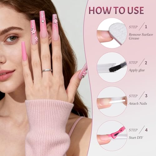 Ranrose 600PCS XXXL Clear Nail Tips, Half Cover for Acrylic Nails - color: XXXL Clear Square Half Cover Nail Tips