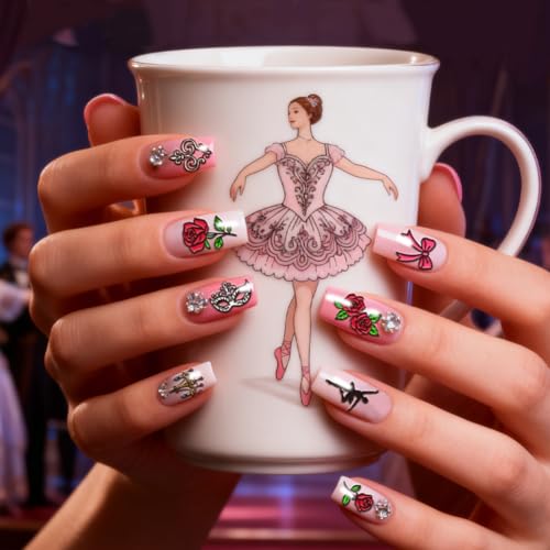 PH PandaHall 104 Patterns Ballet Theme Nail Stamping Plates 3pcs Bows Mirror Nail Design Stencil Crown Rose Nails Image Plates Candlestick Nails Art Stencils for Women DIY Party Manicures Salon Print - style: Ballet Theme