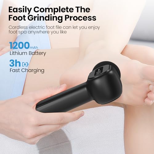 2-in-1 Electric Callus Remover for Feet, Professional Pedicure Tools Gift - color: Space Black