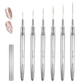 Nail Art Brushes, Liner Brushes for Nails, 6 Pcs Nail Brushes - color: Silver