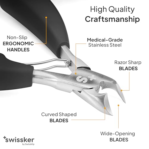 Swissker by Swissklip Heavy Duty Toenail Clippers for Seniors & Thick Nails