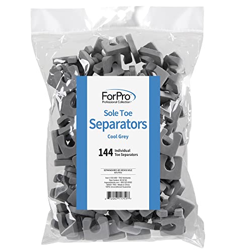ForPro Sole Toe Separators, 144ct, Cool Grey, Individual Foam Separators - color: Cool Grey, size: Pack of 144
