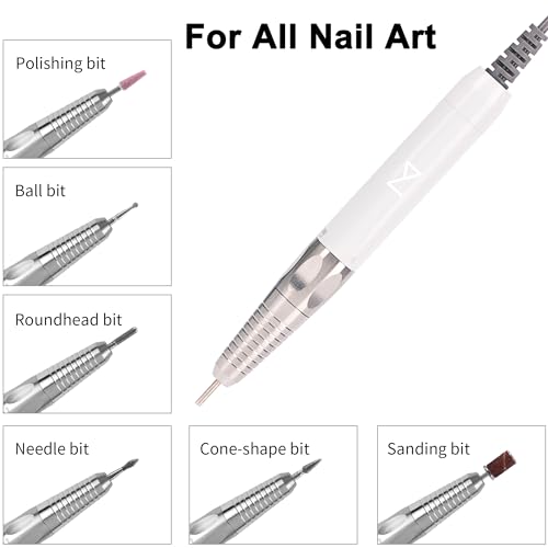 M - Max Brushless Motor Nail Drill Handpiece Only - 35K RPM | Machine Not Included | Compatible with M Brushless Nail Drill System (Handpiece - White) - size: Handpiece - White