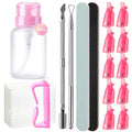 MelodySusie 8PCS Nail Polish Gel Remover Tools Kit with Nail Clips Bottle - size: 8pcs
