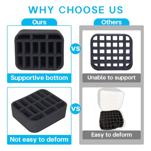 Essential oils Organizer Holder Foam Pad with Slots, can DIY - color: Black 15slots(12+3)