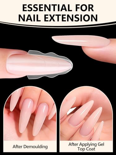 TOROKOM Sandwich Nails Dual Forms for Builder and Poly Nail Gel Extensions - color: Almond