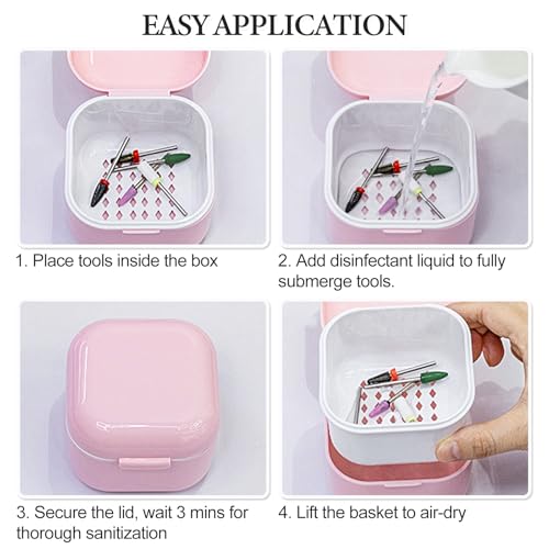 SUTOKAKA Nail Drill Bit Cleaning Box & Tool Sterilizer - color: White