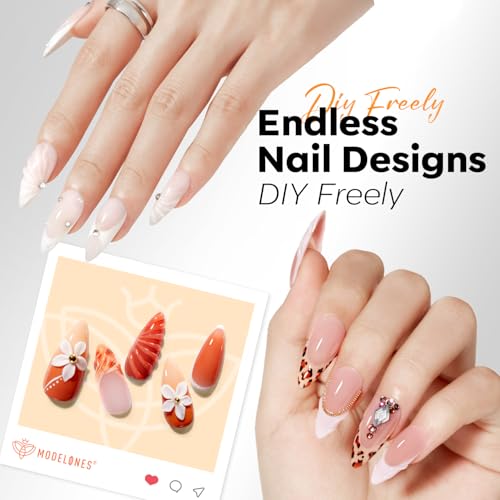 Modelones Medium Stiletto Nail Tips 360pcs Pre-etched Clear Soft Fake Nails - color: A11-Medium Stiletto