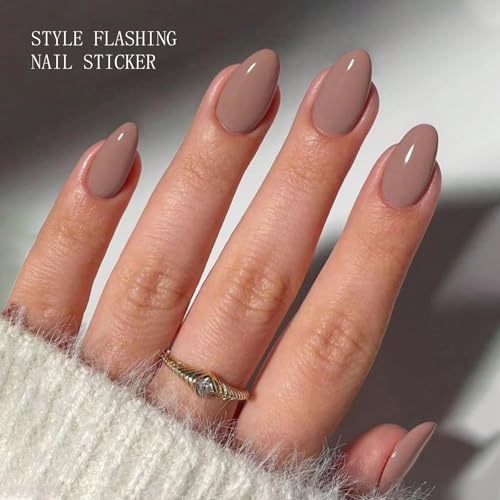 JMEOWIO Semi Cured Gel Strips Nail Art Sticker Wrap Coffee - color: Coffee