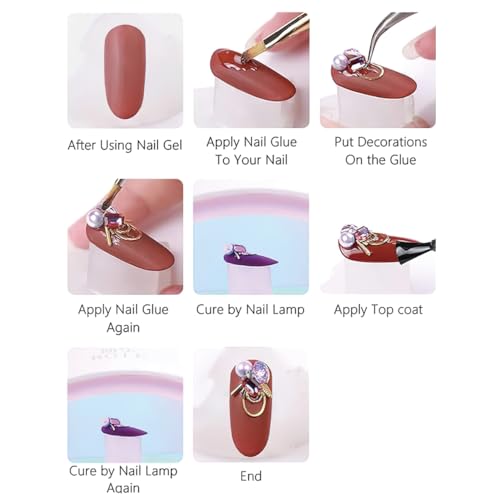 Nail Chains Charms, Various Styles Metal Chain Nail Charms 12 Strips