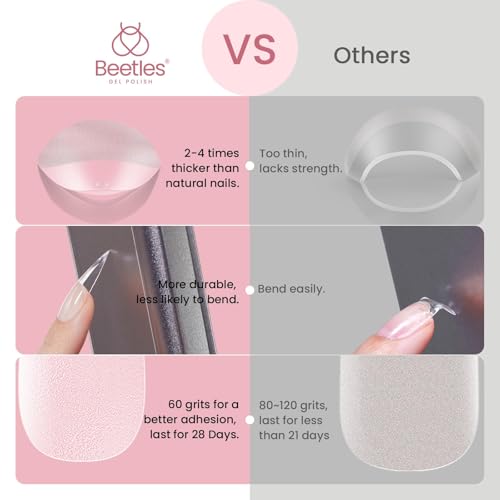 Beetles Gel Nail Tips Etch-X, Stiletto Medium, 576Pcs 12 Sizes