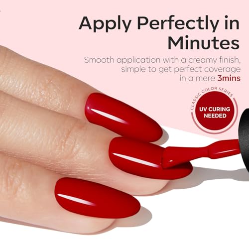modelones Red Gel Nail Polish Soak Off UV/LED Gel Polish 15ML - color: A1-Red Solid