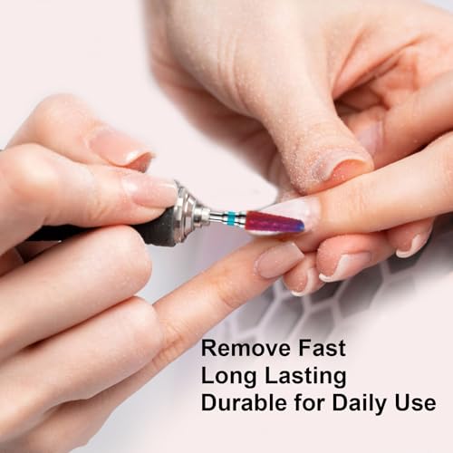 3/32" 2PCS Clean Cone Carbide Cuticle Cleaner Bit for Nail Prep & Cleaning - color: 008 Purple, size: M