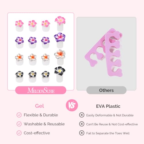 MelodySusie 32Pcs Silicone Flower Toe Separators, Toe Spacers for Pedicure - size: 32Pcs-A