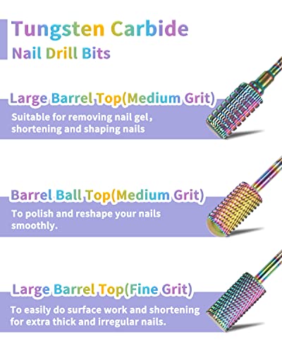 BQAN Tungsten Carbide Nail Drill Bits Set 3/32" for E-File - color: 17PCS