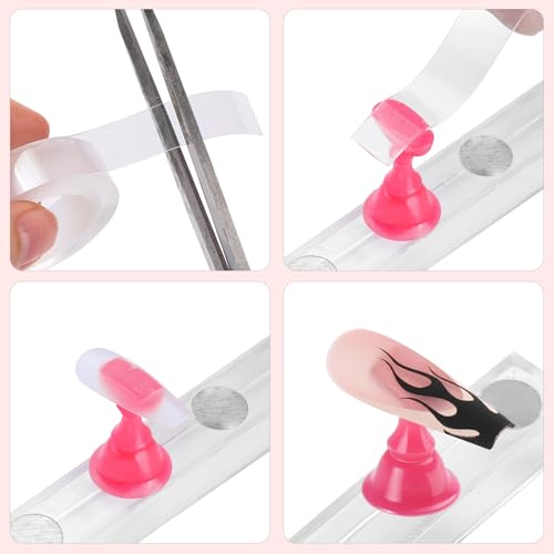 Nail Stand Magnetic Nail Holder for Painting Nails Nail Stands for Press-On - color: Rose pink
