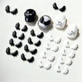 300Pcs Wings Nail Charms Angel Wings Nail Rhinestones Mini Wings Nail Gems 3D Mixed Colors Black White Angel Wings Nail Supplies Cute Wings Nail Jewels for DIY Crafts Jewelry Making - color: black