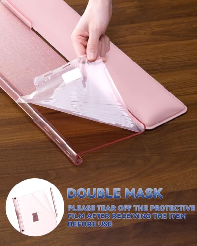 Adjustable Computer Keyboard Stand for Desktop, Keyboard Holder Wrist Rest - color: Coral Pink