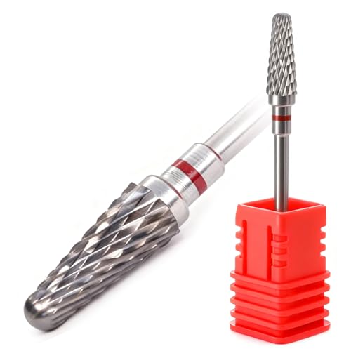 FANTEXY 3/32" Nail Drill Bit Professional Carbide Tungsten Drills Bit,Acrylic Nail Bits,Gel Polish Remover Drills Bits,Nails Drill Tips,Suitable for Manicure Pedicure Cuticle Gel Polishing,Fine-F