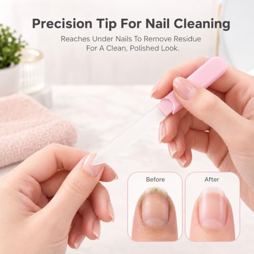 3 Pack Glass Nail Files for Natural Nails, Double-Sided Crystal Nail File