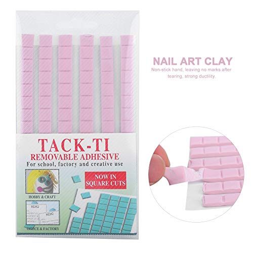 Professional Reusable Nail - Adhesive Manicure Tool for False Nails - Sturdy & Clay, Easy to Use, Versatile Pink Nail Clay for Repeated Applications