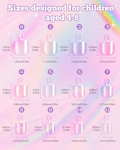 krofaue Kids Nail Tips with Handle - Flexible Gel Press on Nails - color: Clear Kids Nail Tips