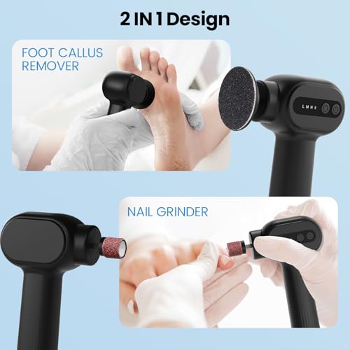 2-in-1 Electric Callus Remover for Feet, Professional Pedicure Tools Gift - color: Space Black