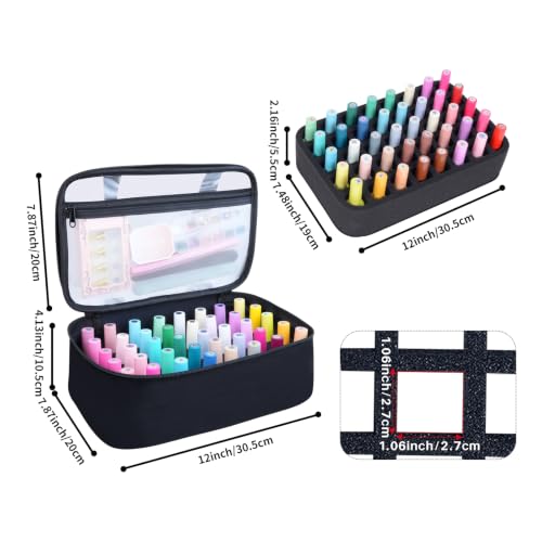 Nail Polish Organizer Case Holds 40 Bottles(15ml-0.5 fl.oz) - color: Black-40 Bottles, size: Single Layer
