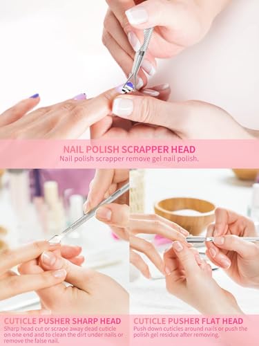 Cuticle Pushers, Stainless Steel Cuticle Pusher and Scraper