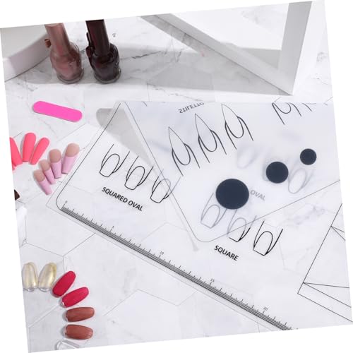 Ipetboom Acrylic Nail Mat Silicone Training Sheet - Manicure Mat Practice Pad - Flexible Roll Up Nail Art Trainer Sheet for Application Fingernails Practice Supply