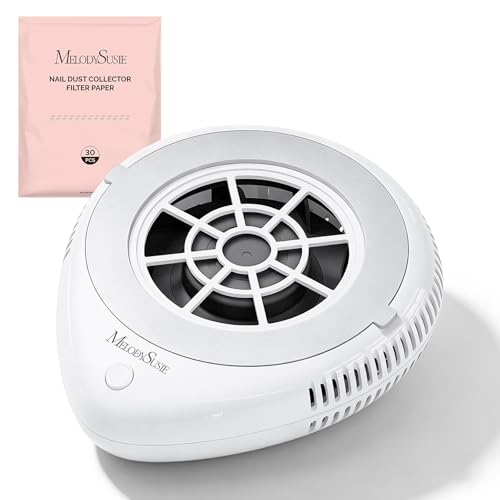 MelodySusie Cordless Mini Nail Dust Collector PProR for Mobile Techs Gel - color: White Cordless
