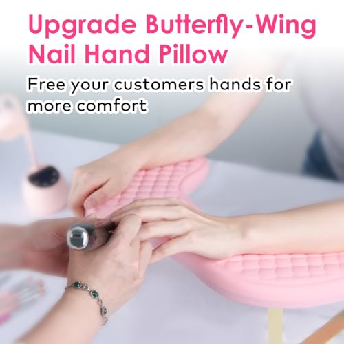 Arm Rest for Nails Tech, BORNBYME Update PU Leather Fish Pattern U-shaped Hand Nail Stand Rest for Manicure, Pink - color: Pink