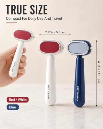Dual Sided Foot Callus Remover Stainless Steel Blade Portable Dead - color: Red