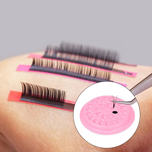 G2PLUS 100PCS False Eyelash Glue Holder Trays and Lash Adhesive Pallet Pads - color: Pink-L