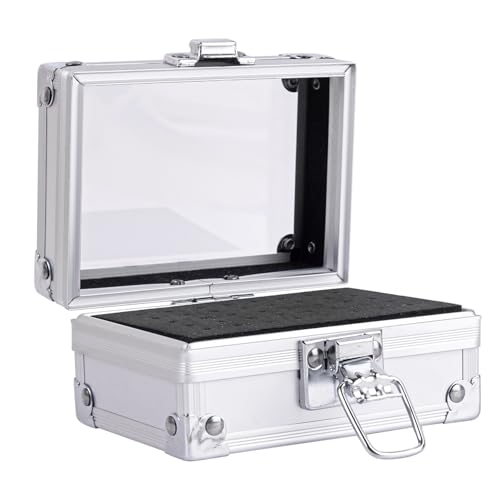 Framendino, 40 Holes Nail Drill Bit Holder Storage Case for Salon Silver - color: 40 Holes