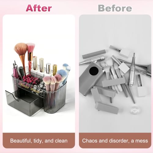 BQAN Clear Acrylic Nail Organizer with Drawer for Nail Tools Storage Black - color: Black