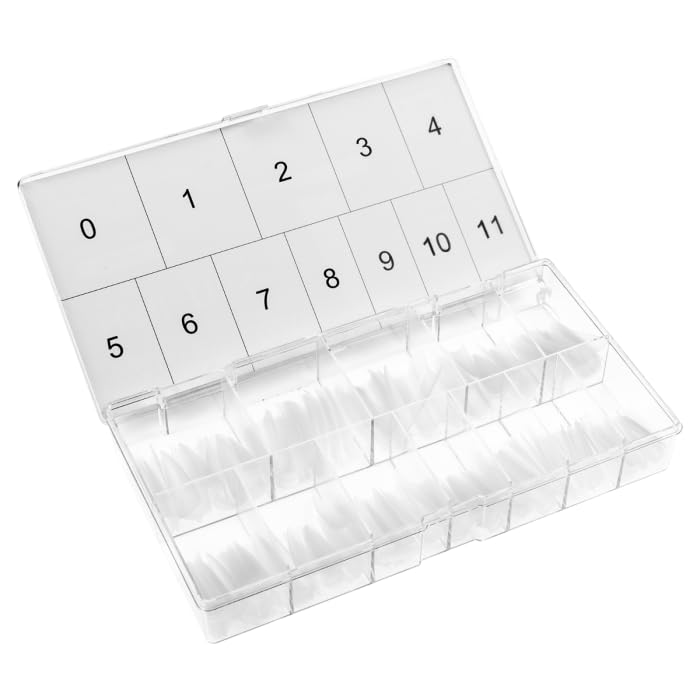 Americanails Nail Tips - Stiletto 600ct– Ideal for Acrylic and Hard Gel, Break Resistant ABS Plastic, Clear Matte Finish, Half Well with Micro Contact Area - color: Stiletto, size: 600 Nail Tips