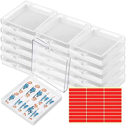 Landhoow 15 Pcs Press on Nail Box, Acrylic Display Case,White - color: White