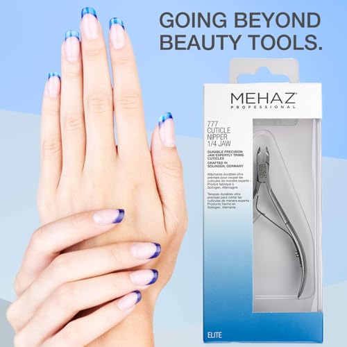 Mehaz Stainless Steel Cobalt Cuticle Trimmer, Nail Cuticle Nipper 1/4 Jaw, Cuticles Remover Clippers for Manicure & Pedicure Nail Tools - size: 1/4 Inch Jaw