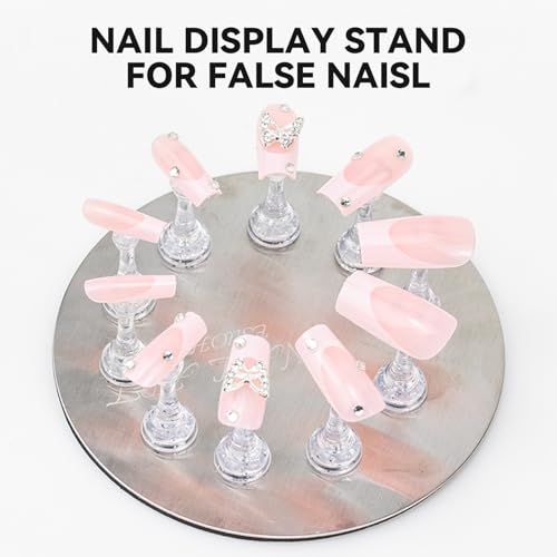 Nail Stands for Press On Nails Painting Display Practice - color: Silver, size: Medium