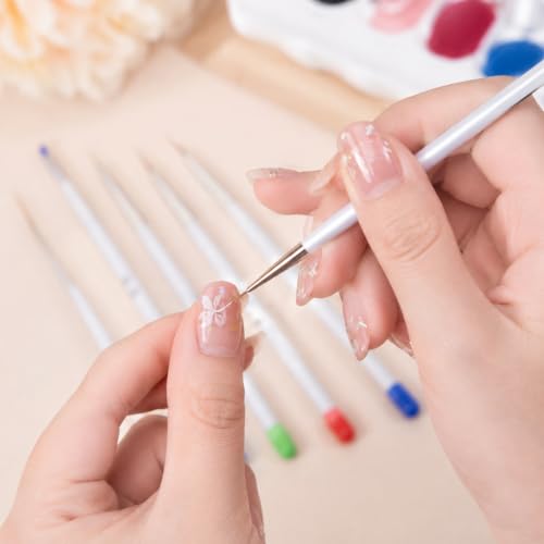 6Pack Nail Art Liner Brushes, Fine Detail Striping Tools for Gel Polish