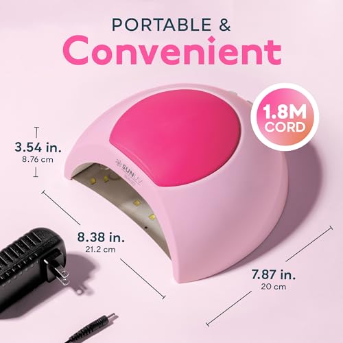 SUNUV UV LED Nail Lamp, Nail Light for Gel Polish, Auto Sensor SUN2C Pink - color: Pink