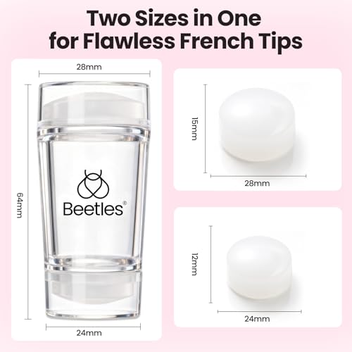 Beetles French Tip Tool Nail Stamp 6Pcs Silicone French Tips Stamp Set - color: A - Clear-6