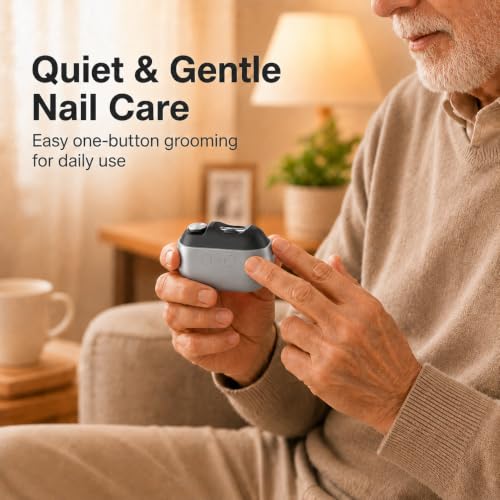 Electric Nail Clipper, 3-in-1 Automatic Trimmer for Seniors, Gray - color: Gray