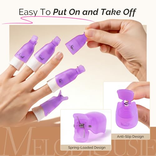 MelodySusie 6PCS Nail Polish Gel Remover Tools Kit with Nail Clips - size: 6pcs