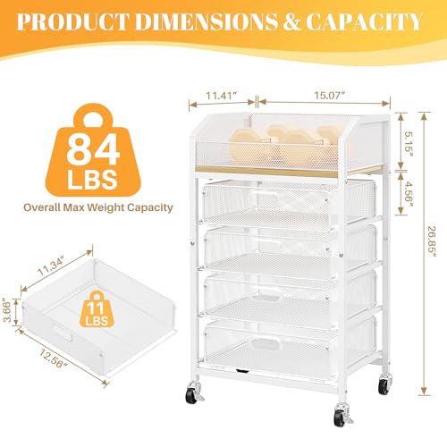 SUNALLY Rolling Makeup Cart with Drawers, Rolling Vanity Nail Cart, White - color: White, size: 5 Tier