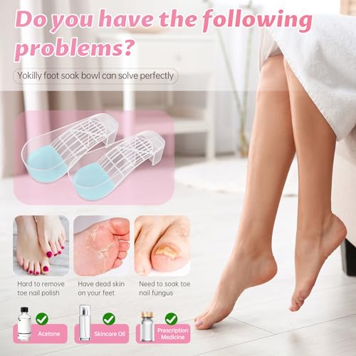 Yokilly Toe Nail Soaking Bowl: 2 PCS Shoe Design Toenails Soak Off Bowl - color: Transparent