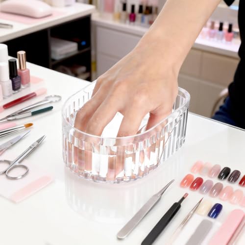 SOIMISS Acrylic Nail Soaking Bowl for Nail Polish Removal and Cuticle Softening Fits One Hand Suitable for Home Manicure Treatment Tray