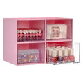 Vtopmart 4 Pack Small Clear Stackable Storage Drawers, Pink - style: Small-4pack-Pink
